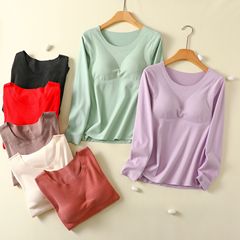 New Fall/Winter Collection: Detachable Padded Inner Layer, Slim-Fit Thickened Top—Seamless, Crew Neck, Dermaline Fabric, Warm Long-Sleeve Base Shirt