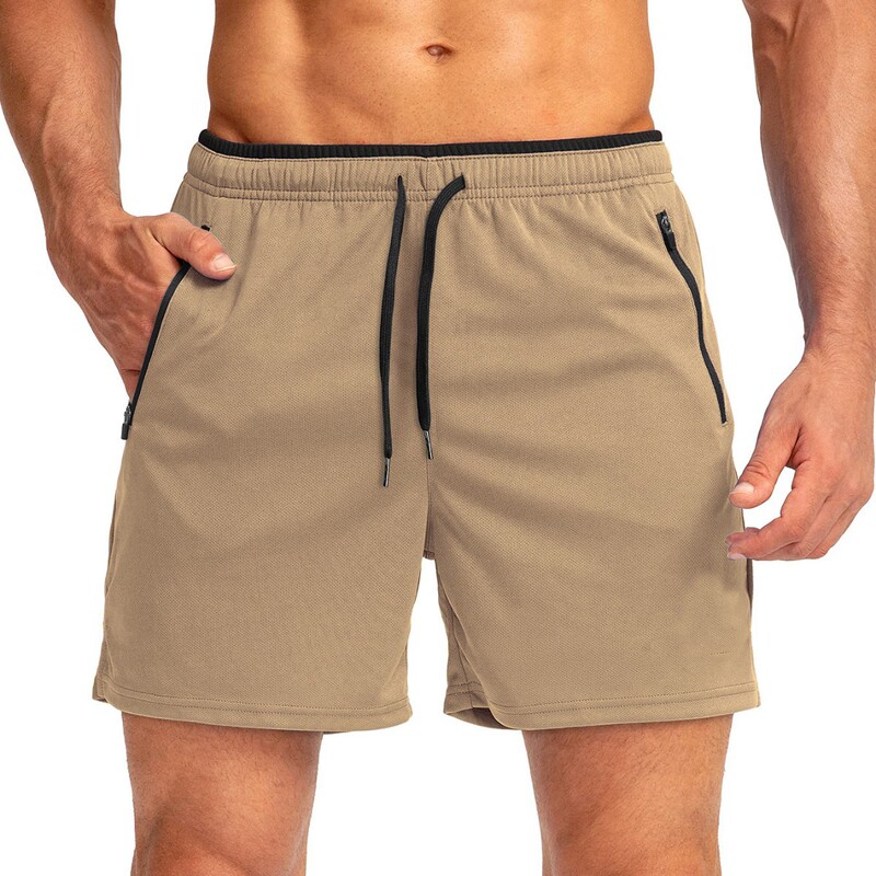 Men's Running Shorts with Zipper Pockets, Quick-Dry, for Gym and Exercise 5inch Men's Shorts Men's Running Shorts with Zipper Pockets, Quick-Dry, for Gym and Exercise 5inch Men's Shorts