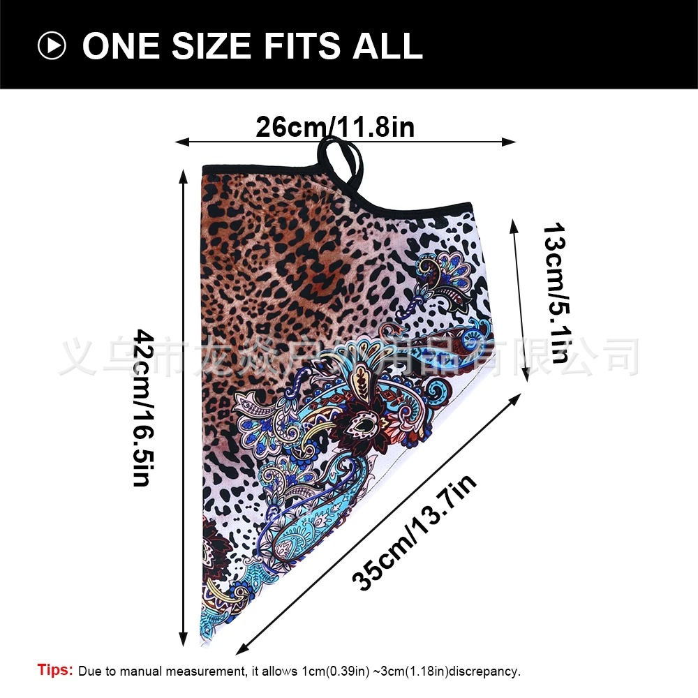 Oído-colgando triángulo bufanda hielo malla de seda máscara transpirable cuello cubierta al aire libre equitación pesca a prueba de viento protector solar cara toalla bufanda