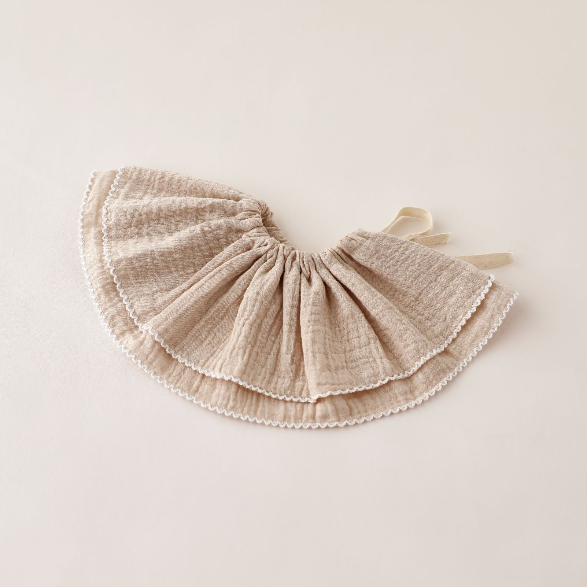 Cute lace saliva towel light brown color