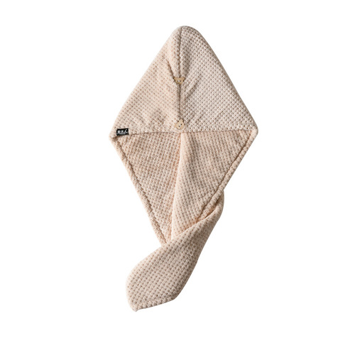 Wholesale Coral Fleece Women's Thickened Quick-Drying Cap, Absorbent Towel Headscarf, Single or Double-Layer Pineapple-Grid Bath Hat, Little Bear Style Hair-Drying Cap