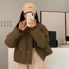 短款立领小个子羽绒棉服女2023冬新款韩版宽松显瘦面包服棉衣外套