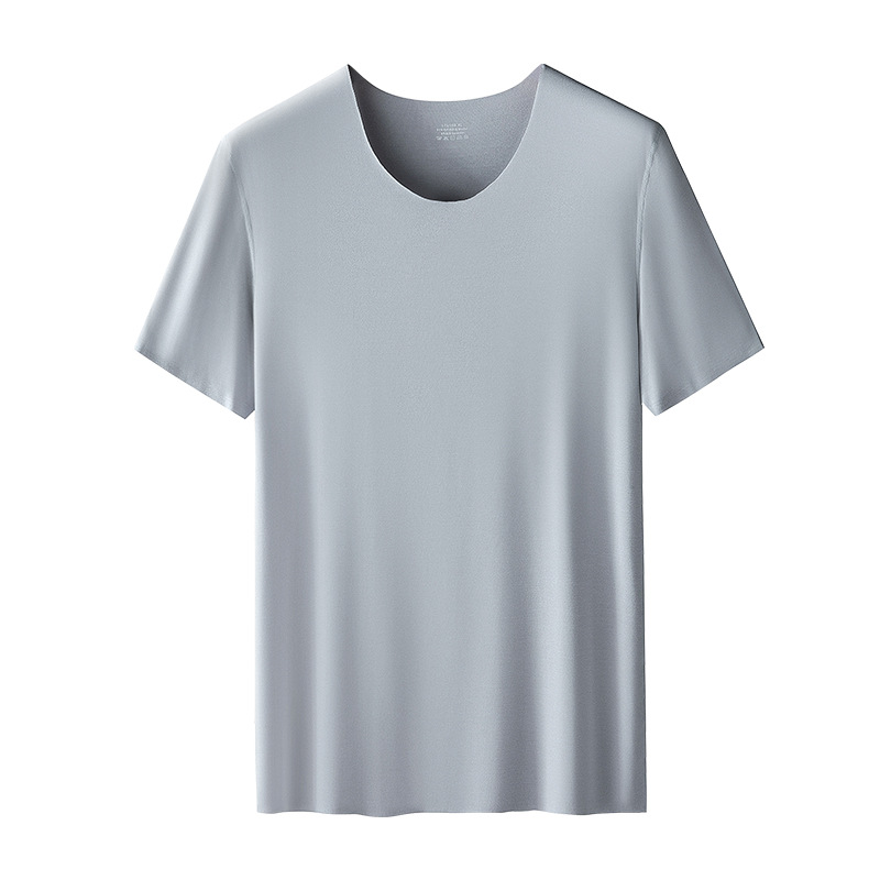 60 modal de primavera y verano de manga corta Camiseta de los hombres sin costuras de media manga pijamas se pueden usar fuera de la camisa de fondo delgada en stock