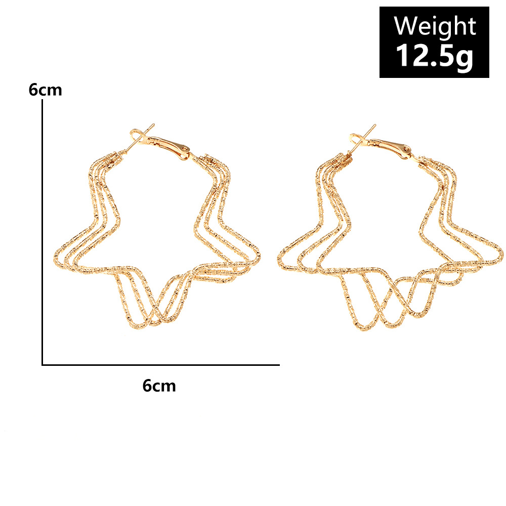 Five-pointed Star Multi-layer Female Fashion Temperament Geometric Earrings display picture 2