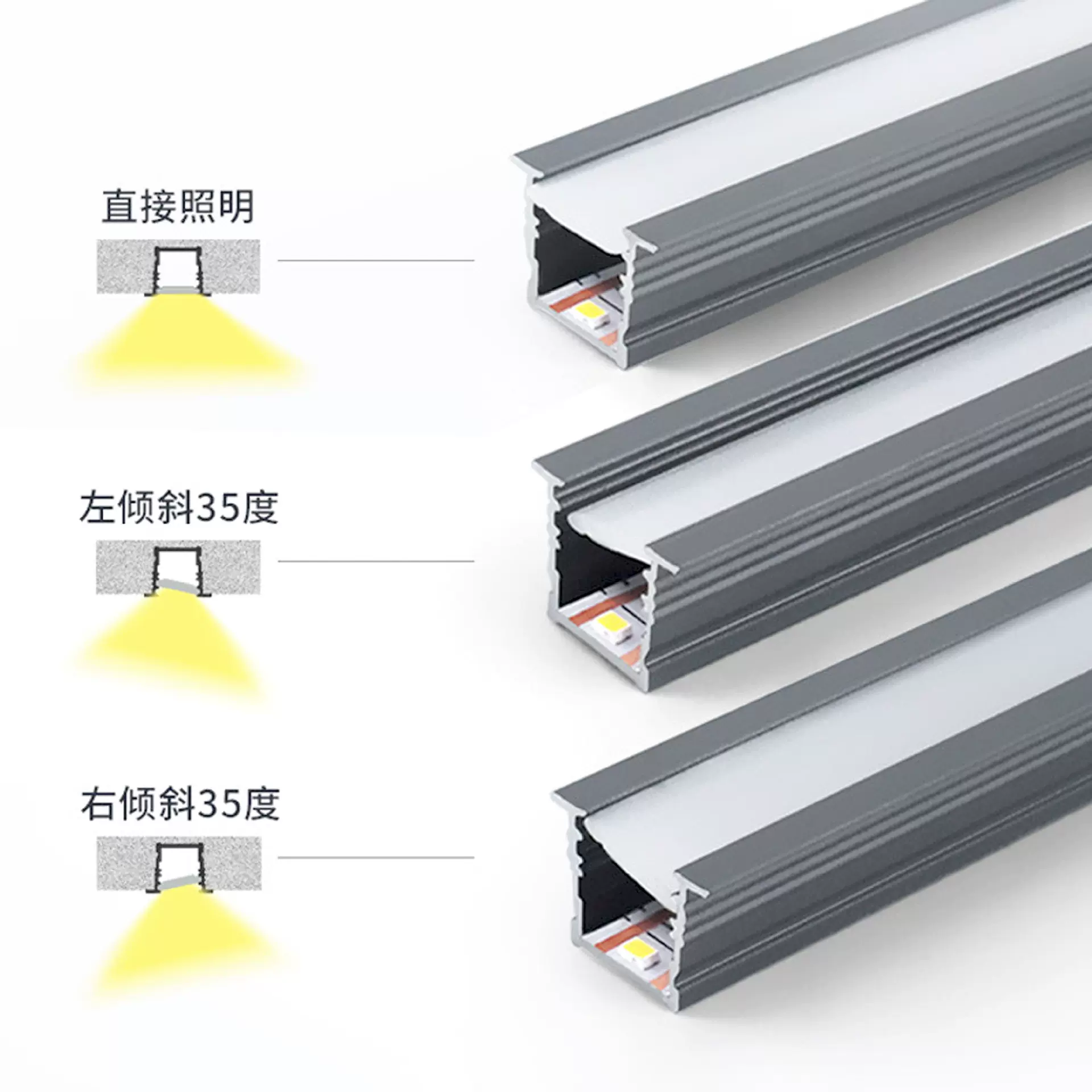 新款1010带边免焊接铝槽铝本色银色黑色橱柜线条免焊接堵头杜邦线