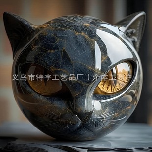 ���R�dLuxury Black Cat Stone Sculpture ���A��؈ʯ���֬����