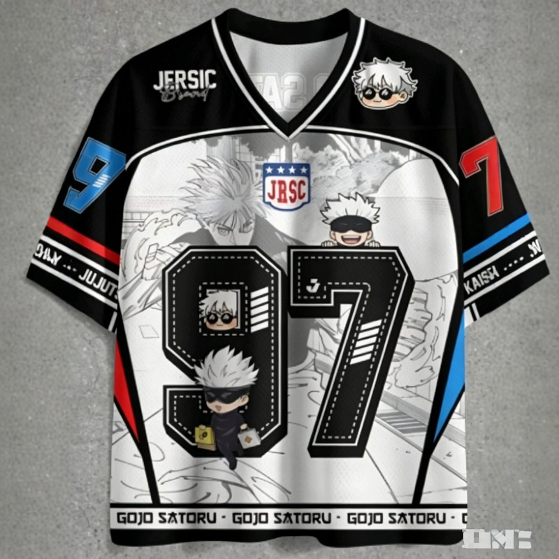 Street Fashion Sports Short-Sleeved Jersey American Retro Dark Gray Digital Spell Print Personalized Men's Top