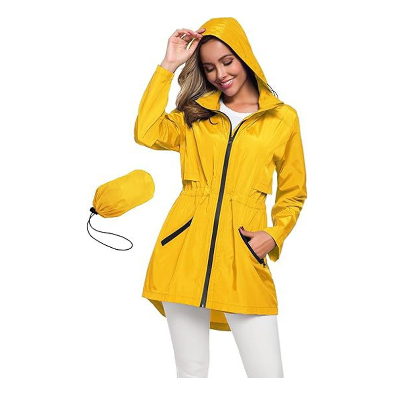 Cross-Border Custom Women's Long Hooded Rain Jacket, Lightweight and Rainproof, Outdoor Windbreaker and Raincoat Cross-Border Custom Women's Long Hooded Rain Jacket, Lightweight and Rainproof, Outdoor Windbreaker and Raincoat