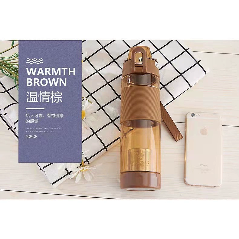 L ^ Креативная прыгающая пластиковая космическая чашка, портативная спортивная чашка для воды для мужчин и женщин с герметичным фильтром и чайным сепаратором для предотвращения ожогов