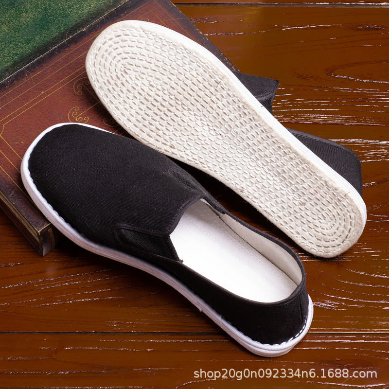 Old Beijing-style men's handmade cloth shoes with multi-layer soles, autumn all-cloth soft-soled breathable slip-on men's shoes with cloth soles