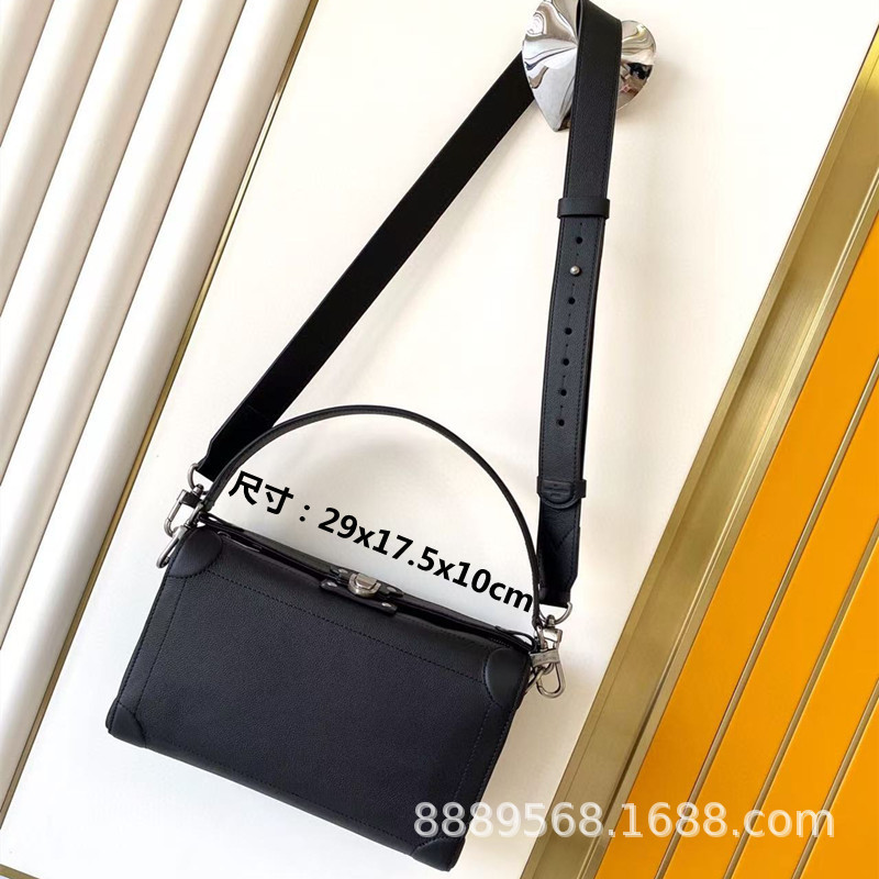直接供給クロスボーダー m lv メンズバッグレディースバッグブラックウォリアーメッセンジャーバッグ枕バッグチェーンバッグボックスバッグポータブルブリーフケース|undefined