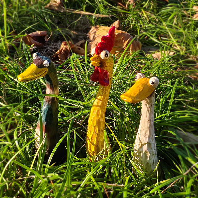 Cross-border New Garden Decorations Screaming Chicken Duck Goose Courtyard Lawn Decoration Animal Statue Resin Crafts