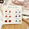 Fashionable small universal earrings from pearl, set, Korean style, simple and elegant design, wholesale