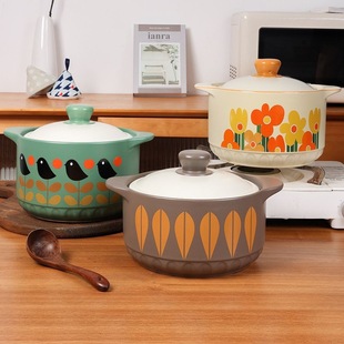High Temperature Resistant Japanese Casserole Stew Pot Household Open Fire Soup Ceramic Casserole Special Small Forest Soup Pot for Gas Stove