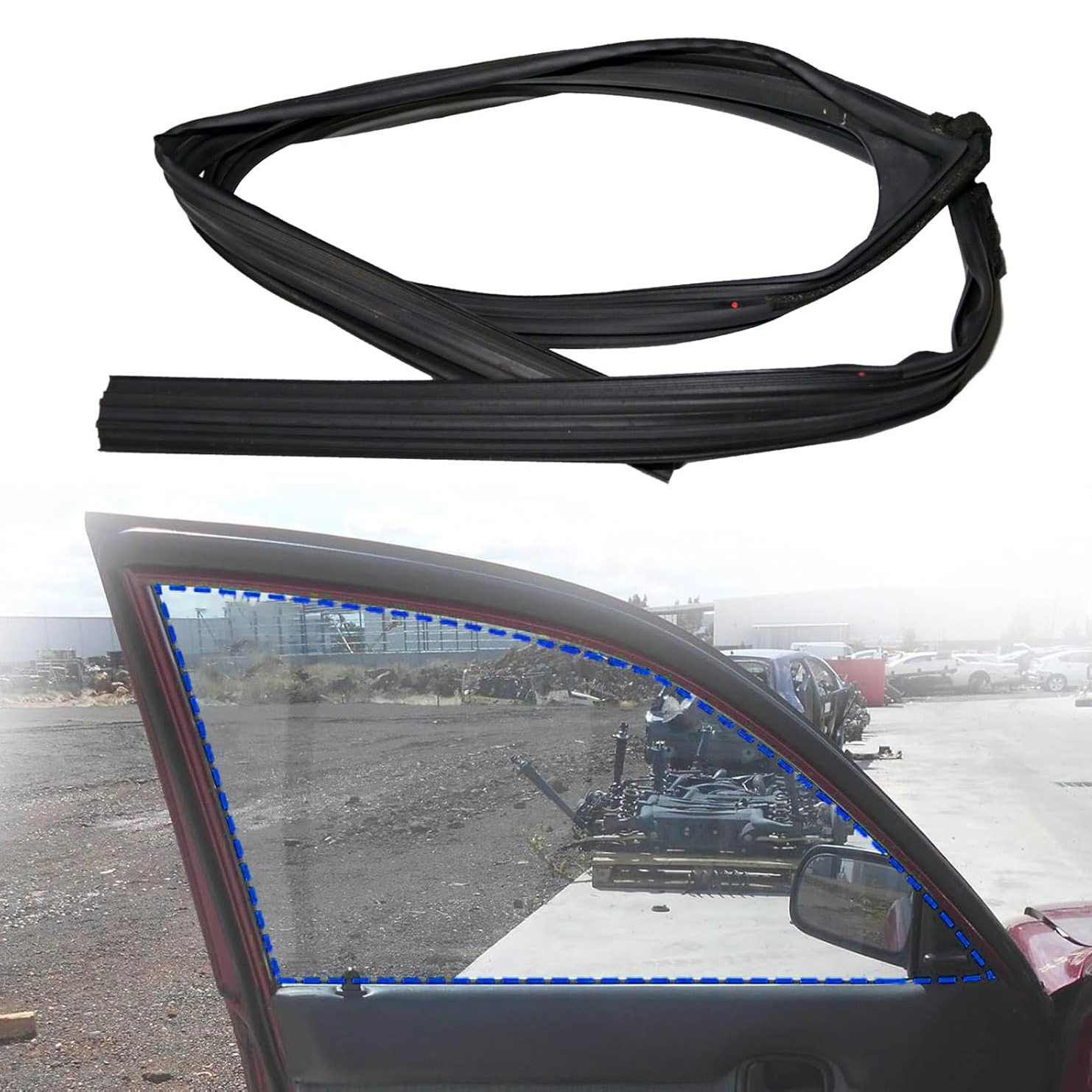 Suitable for Kia Sportage Smart Car Door Channel Glass Guide Groove Lift Mud Groove Strip Mud Groove Sealing Strip