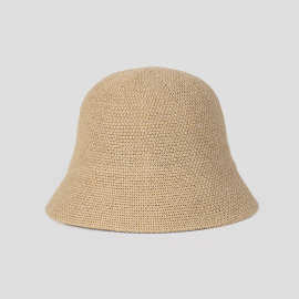 前长后短夏季轻薄透气针织盆帽韩版休闲简约纯色渔夫帽遮阳帽