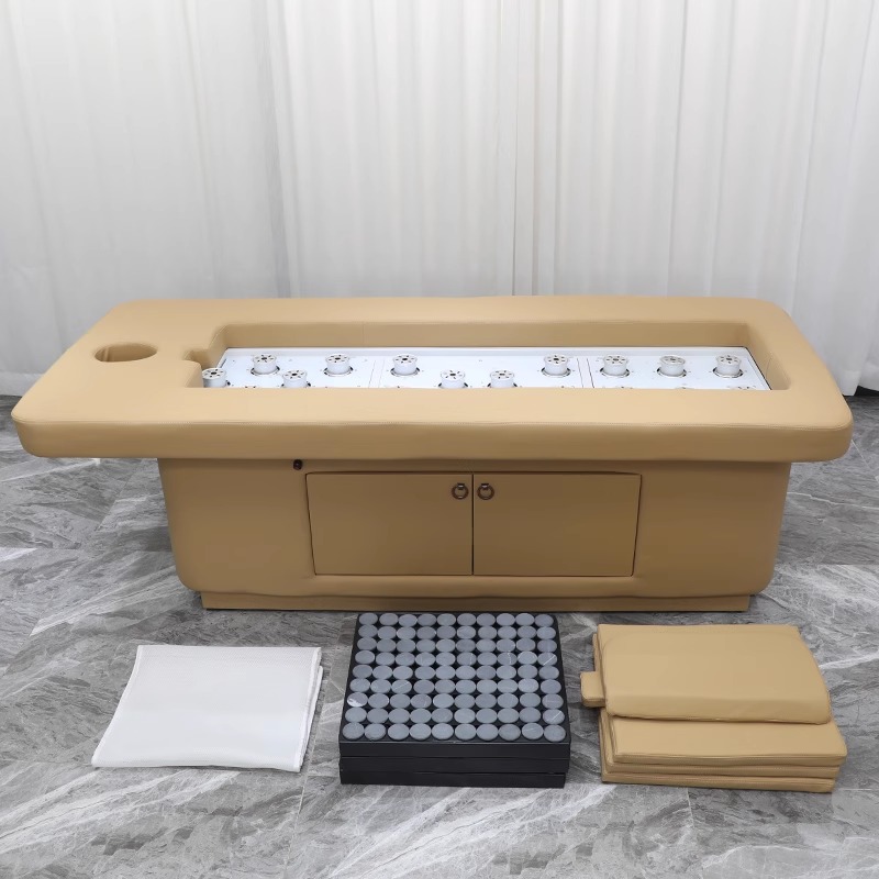 무선 리모콘이 있는 뜸 노란색 뜸 침대 18개