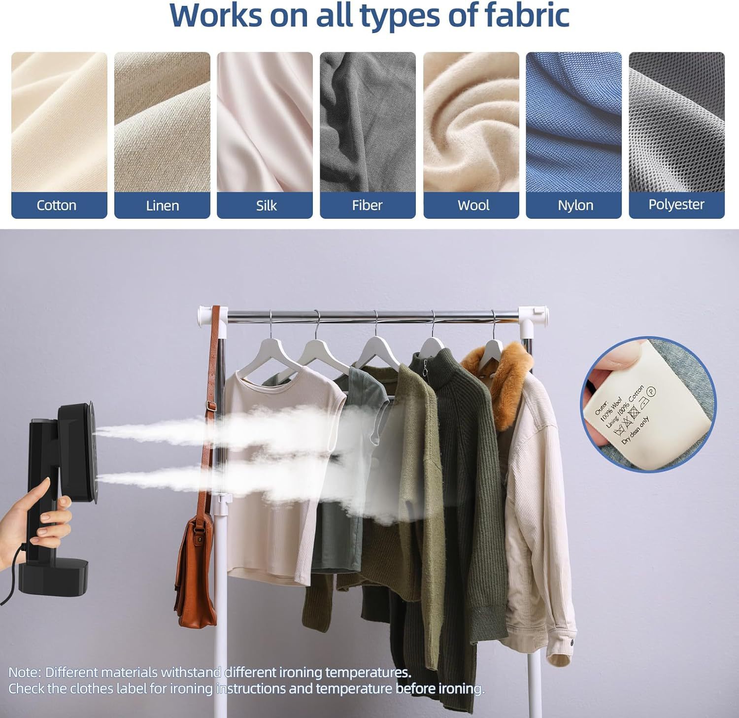 Household Vertical Fabric Steamer High Power Fast Wrinkle Remover_voghion.com
