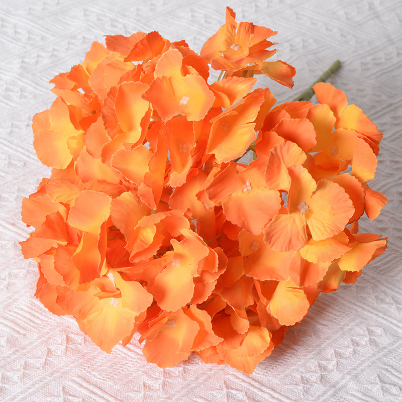 Hortensia artificial 5-cabeza paquete macaron Hortensia boda tiro diseño decoración del hogar flor falsa Flor de tela de seda