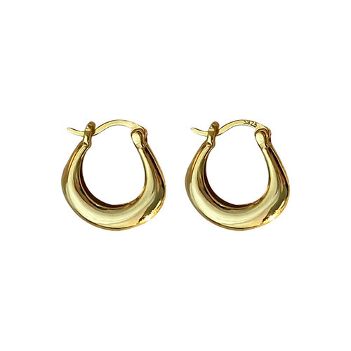Ganjia S925 sterling silver earrings niche design high-end plain rings new trendy women's circle earrings earrings earrings summer