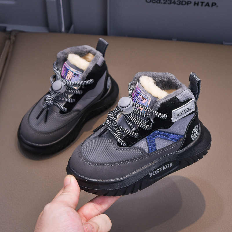 Botas de nieve para niños 2025 nuevas zapatillas deportivas de invierno de algodón zapatos de terciopelo grueso 21 - 30 zapatos infantiles para niños