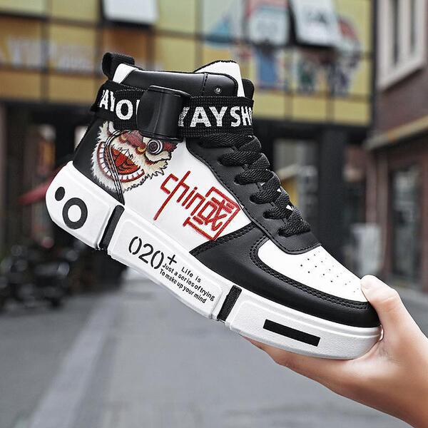 Demi-season casual white sneakers platform