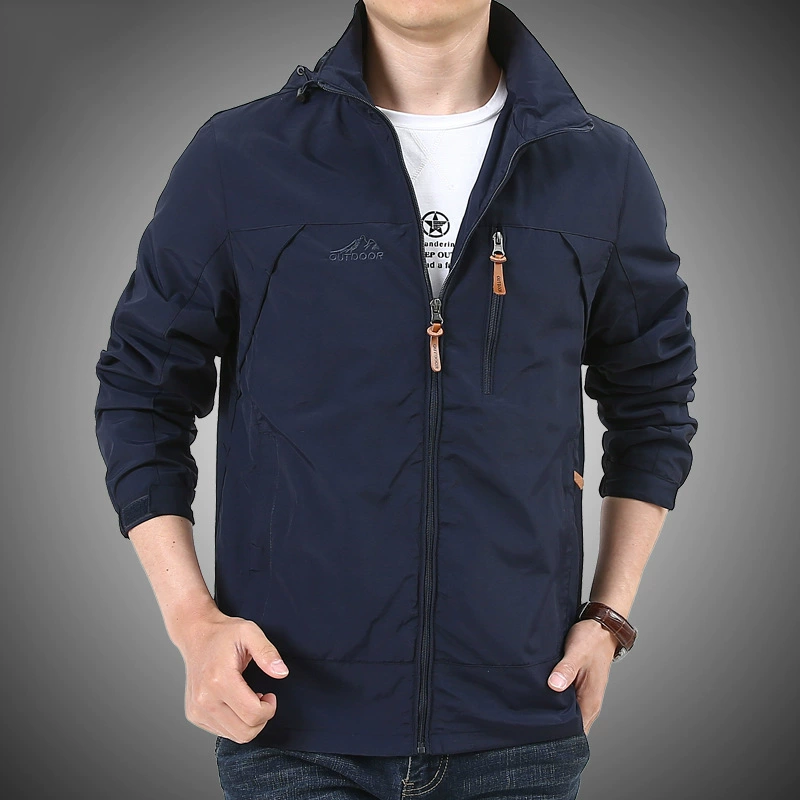 2022 весна и осень новая куртка с украшением для папы, Повседневная модная Молодежная мужская верхняя куртка с воротником-стойкой