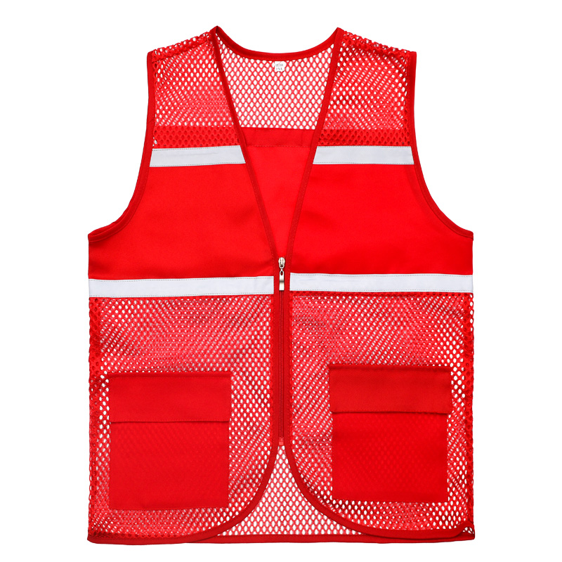 Tela de malla transpirable voluntario chaleco de trabajo personalizado chaleco reflectante voluntario ropa de seguridad personalizada impresión lo