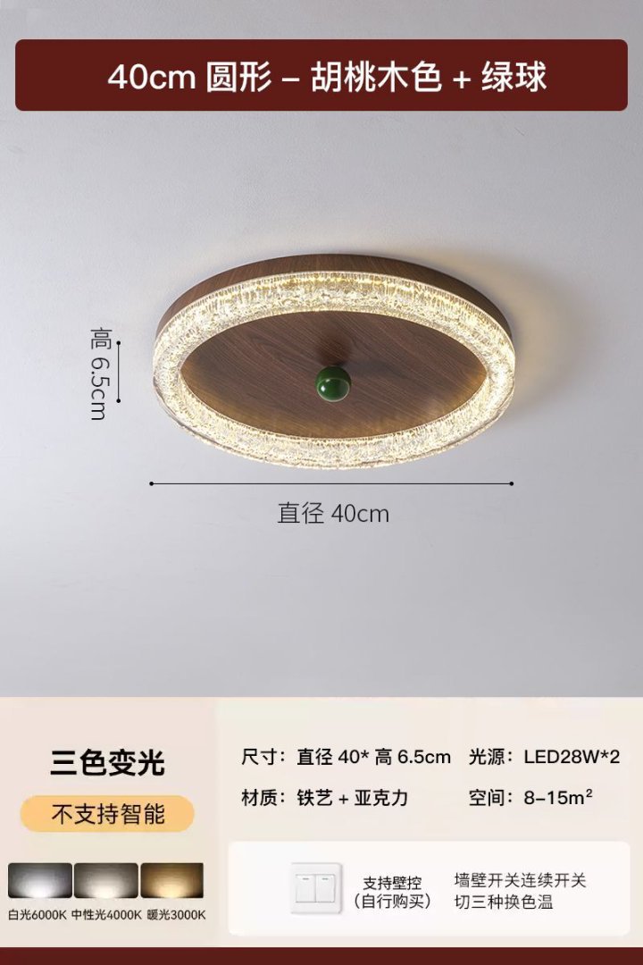 Lámpara de techo de dormitorio de estilo crema medieval francés