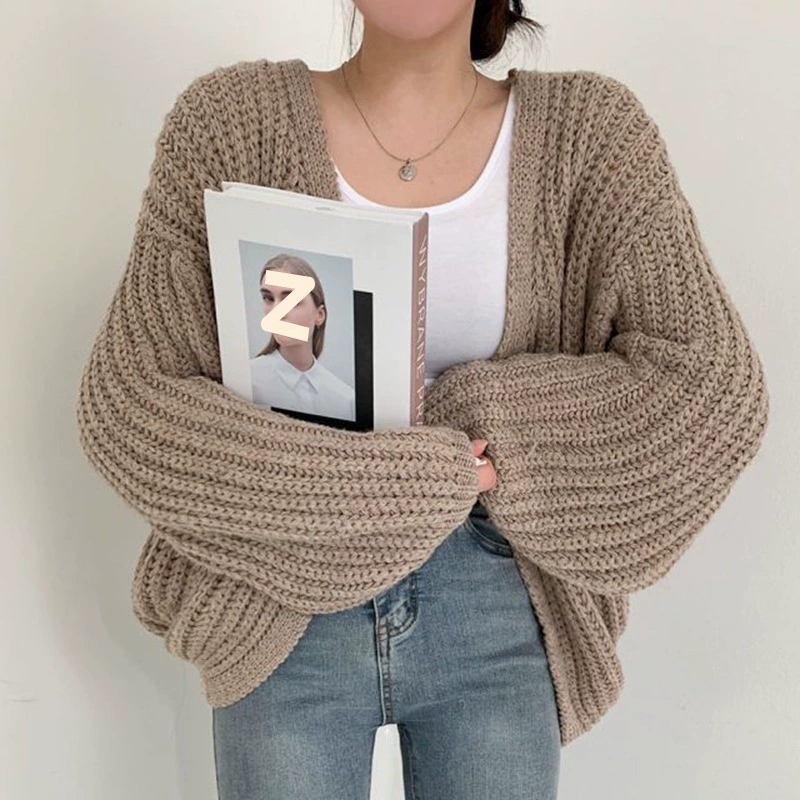 Оверсайз вязаная кардиган, стиль ЮжнаяKorea, крупная ребристость, один размер