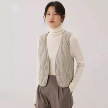 内胆搭轻薄羽绒V潮马甲坎肩羽绒女士舒适2024穿打底女背心百搭保