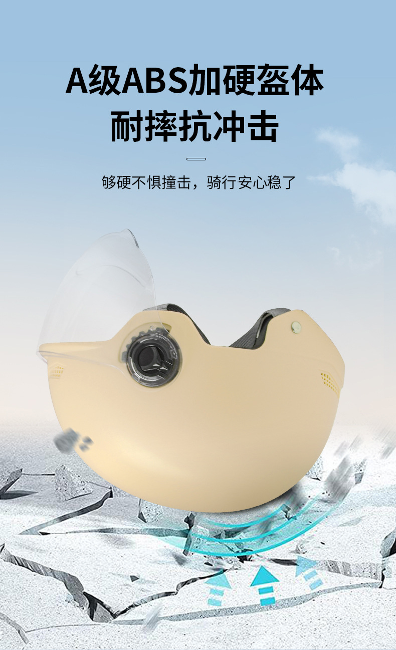 All-season 3C certified electric vehicle helmet for men and women, motorcycle helmet, electric scooter safety helmet, new national standard half helmet