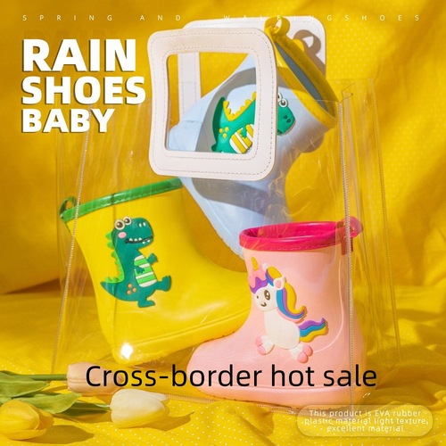Rainbow Horse Children's Rain Boots for 1-9 Years Old EVA Small Dinosaur Boys' Student Non-slip Rain Boots for Kids Waterproof Baby Water Shoes