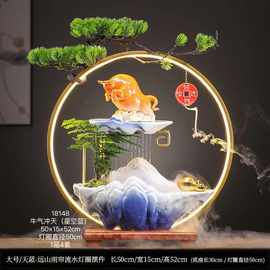 创意招财流水摆件客厅高端摆饰循环水喷泉办公室桌摆乔迁开业礼品