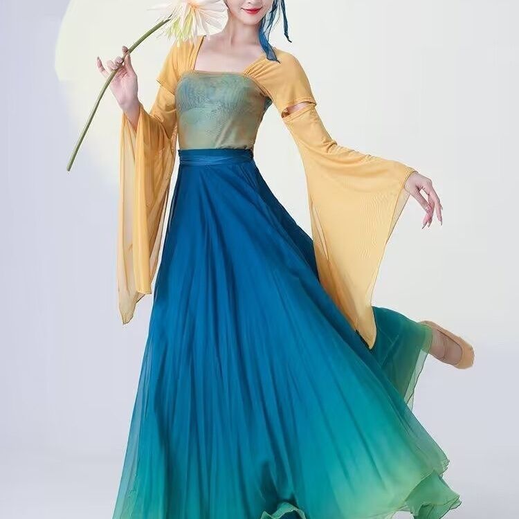 Classical Dance Gauze Bodysuit, Chinese Dance Modern Art Exam Collection, Training Uniform, Body Performance Uniform, Performance Uniform