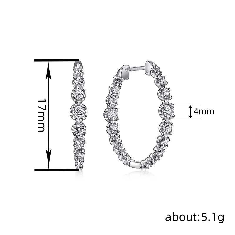 8g Weight 1 Pair Modern Style Classic Style Geometric Copper Zircon Earrings