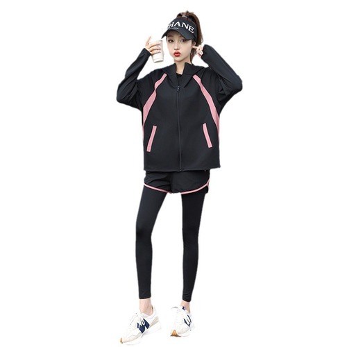 Women's Plus Size Loose Yoga Long Sleeve Autumn Fitness Anti-Aging Running Set Morning Running Outdoor Fitness Clothes