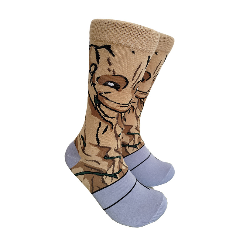 Calcetines de media pantorrilla a la moda con diseño de dibujos animados, creativos y personalizados, de algodón jacquard, de Suri Knitting, suministro transfronterizo.