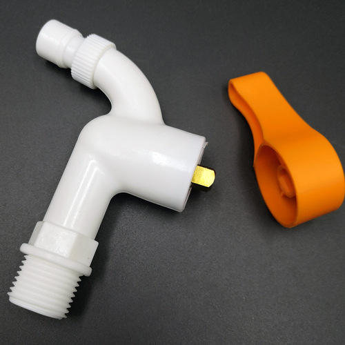 pom plastic hot and cold washing machine faucet copper rod plastic rod with lock plastic anti-theft faucet 4 points extended spout