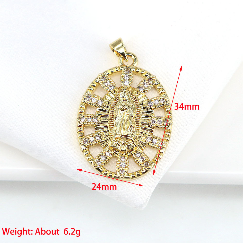 European And American New Copper Jewelry Virgin Mary Pendant Necklace display picture 2