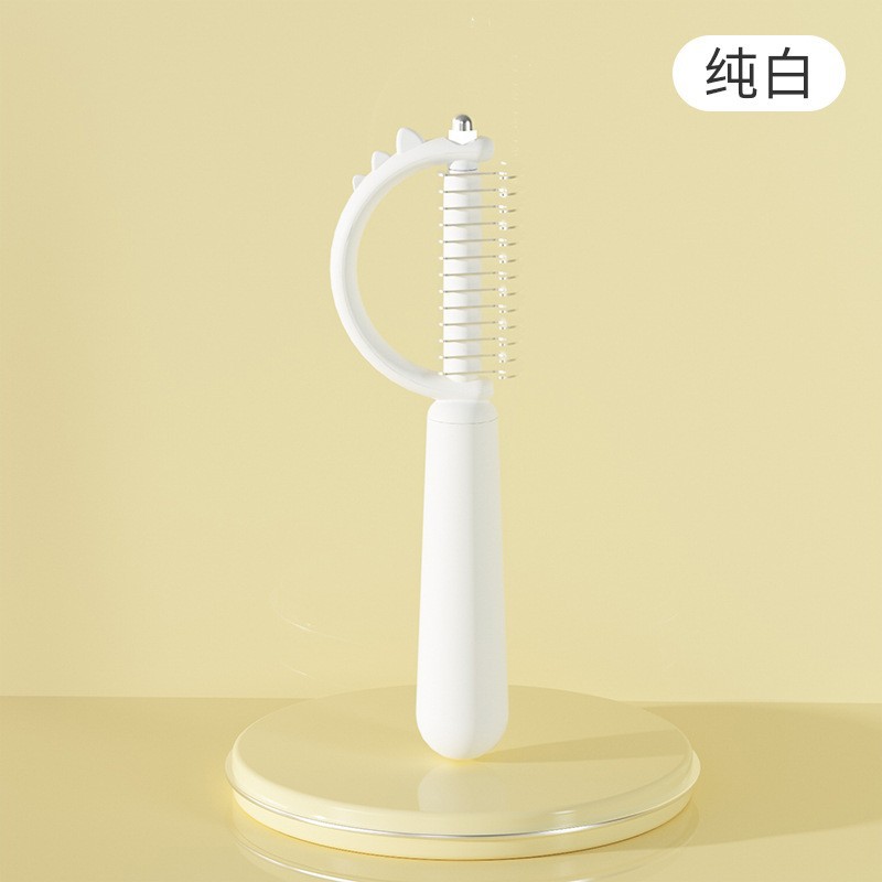 흰색 작은 공룡 매듭 빗