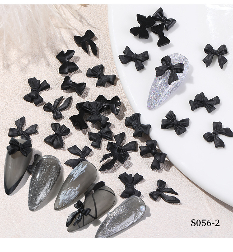 Pearl Bow Manicure Accessories Nude Powder Resin Three-dimensional Nail Accessories display picture 3