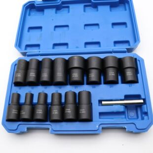 Car Tire Anti-Theft Screw Extractor Damaged Sliding Tooth Sliding Angle Nut Anti-Slip Sleeve Set Spiral Type 16 Pieces
