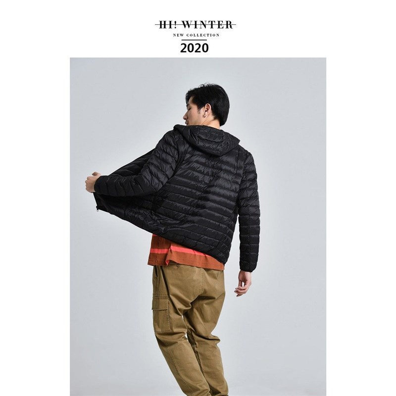 Chaqueta de algodón de terciopelo ligero anti-temporada de celebridades de Internet Chaqueta de algodón ligera delgada delgada con cuello alto para hombre