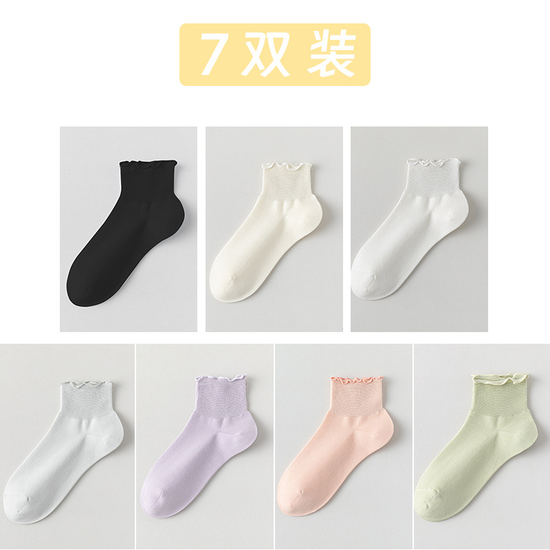 Calcetines de algodón de color sólido para damas verano hongo botón calcetines para mujeres sin hueso cabeza de embalaje independiente calcetines transpirables