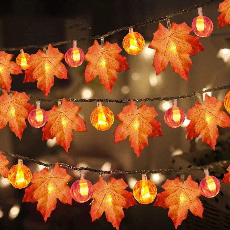 国境を越えてカエデの葉カボチャledランプハロウィーンの祝日装飾感謝祭豊作節カエデの葉カボチャ装飾|undefined