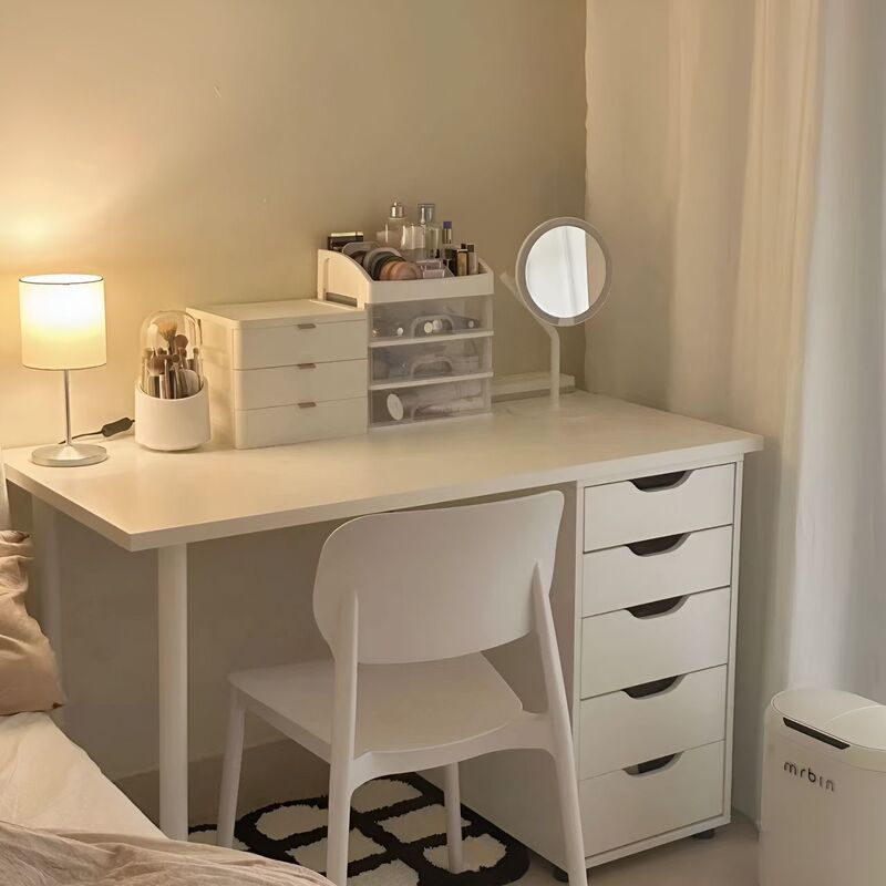 Computer Desk, White Desk, Double Long Desk, Student Study Desk, Minimalist Style Desk with Drawers, Makeup Table