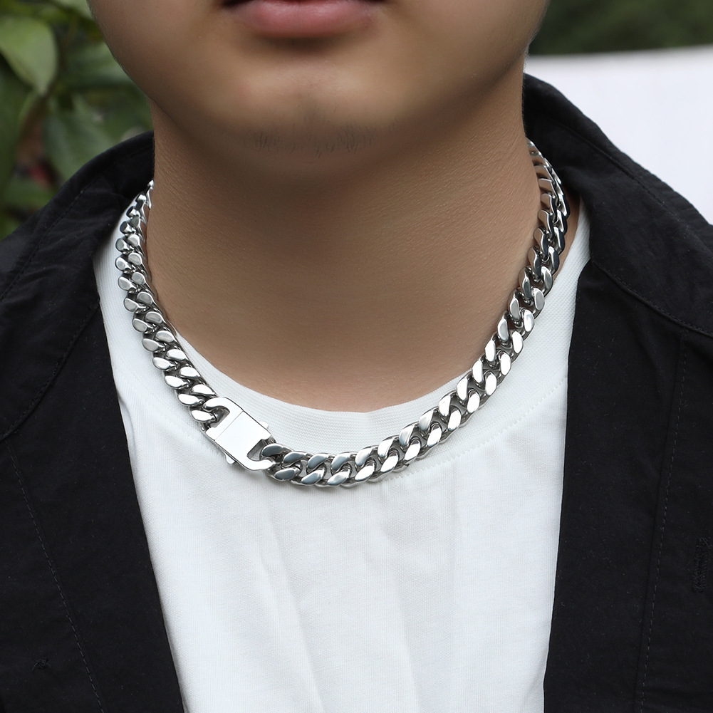 Hip-Hop Solid Color Stainless Steel Plating Necklace Colorza_colorza_4