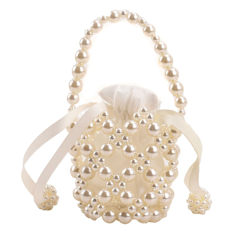 Bolso para niños Western Princess Pearl cadena bolsa chica Chanel estilo tejido a mano accesorios bolsa bebé monedero