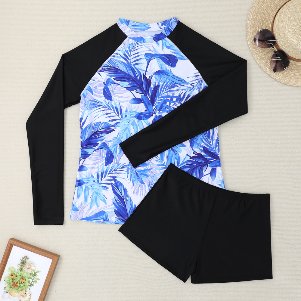 Traje de Baño de Surf de Dos Piezas con Manga Larga de Poliéster, Estampado, para Surf y Natación image 17